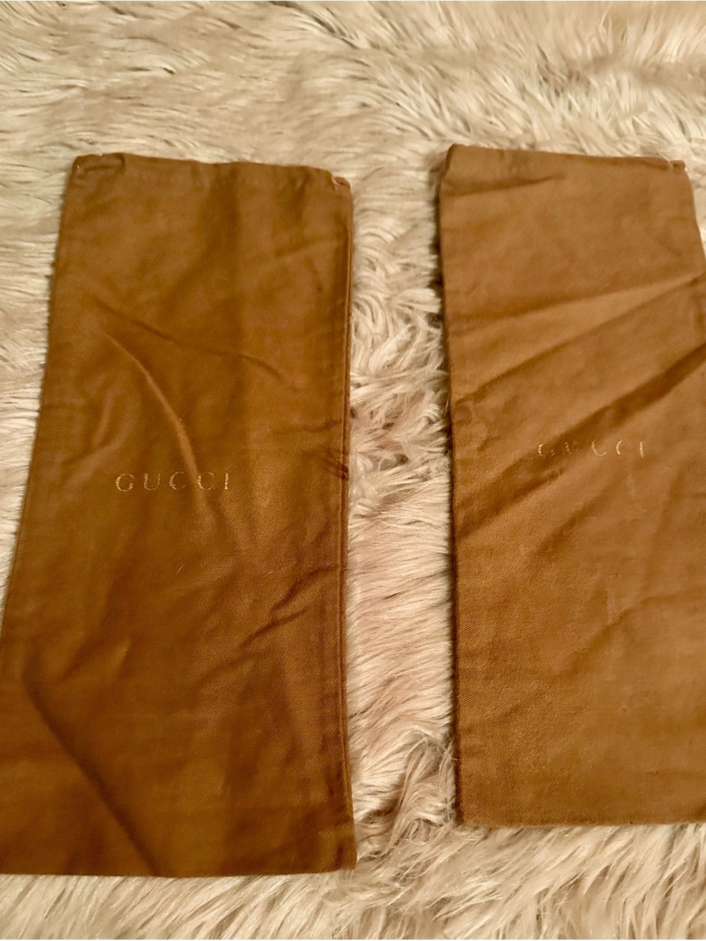 Gucci Tan/Brown Travel Dust Bag Pair-Vintage